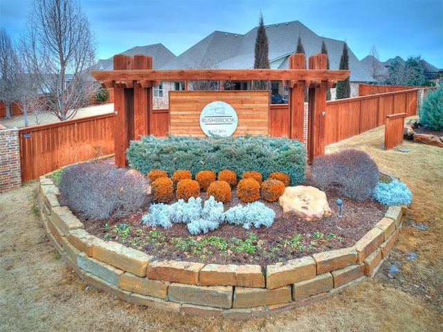 view of community sign