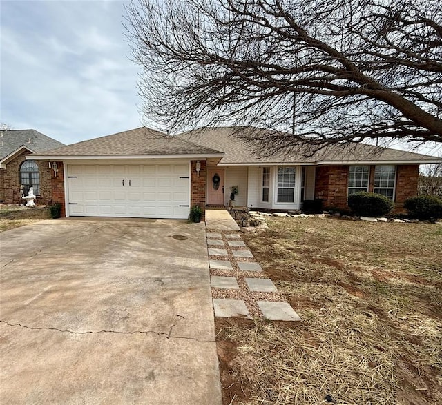 ranch-style home with a garage