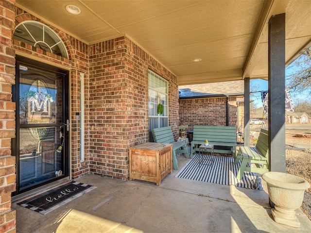 view of patio with a porch