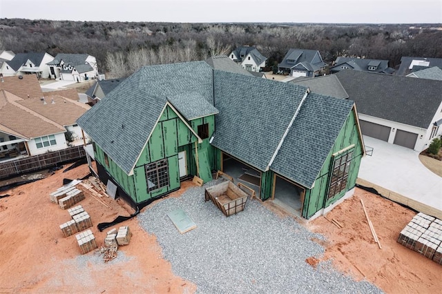 aerial view of residential area