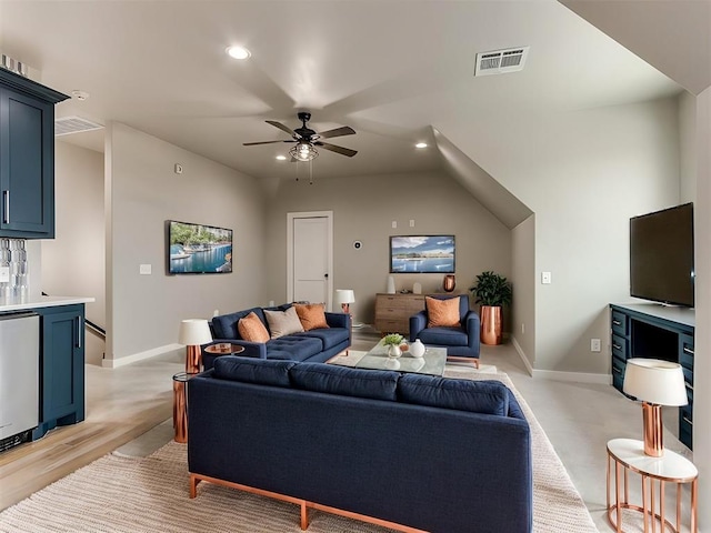3134 NW 37th St, Newcastle, OK 73065 - living area with recessed lighting, a ceiling fan, and baseboards