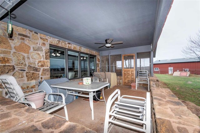 1901 E 15th St, Chandler, OK 74834 - view of patio / terrace with ceiling fan and outdoor dining area
