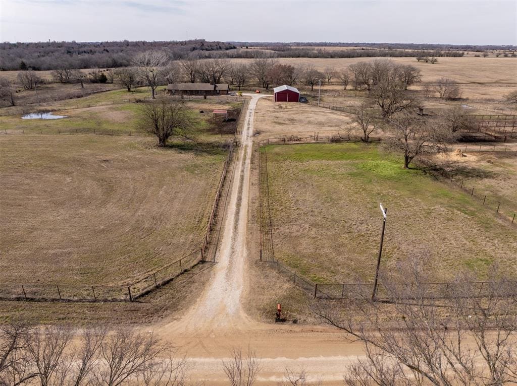 bird's eye view with a rural view