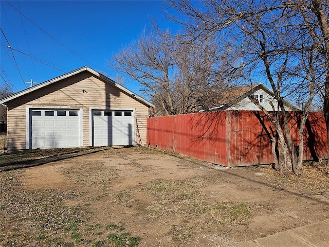 view of garage