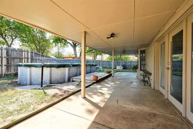 view of patio with a fenced backyard and a fenced in pool