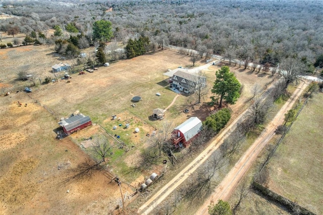 bird's eye view with a rural view