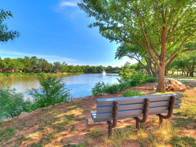 view of property's community with a water view