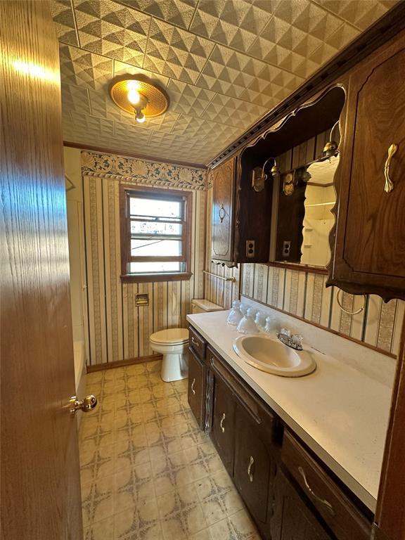 bathroom with vanity and toilet