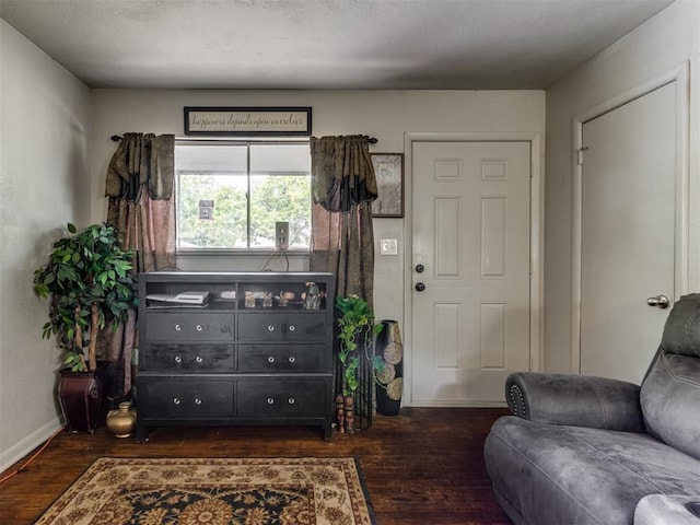 living room featuring dark hardwood / wood-style flooring