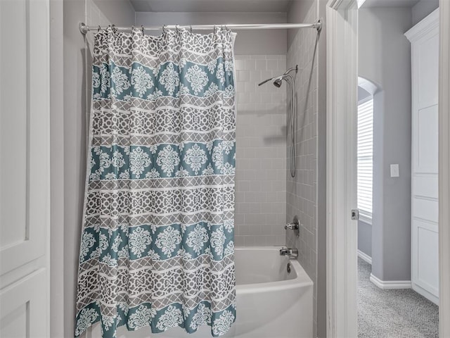 bathroom featuring shower / bath combo