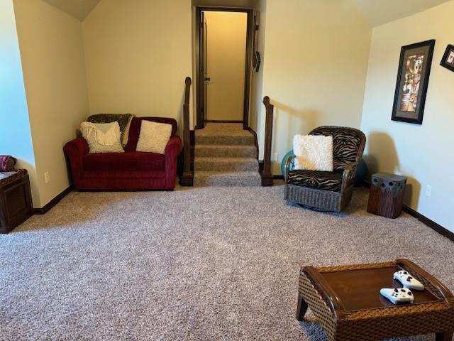 living room featuring carpet