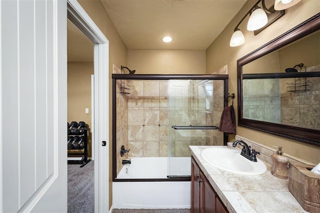 404 N Bryan Ave, Mangum, OK 73554 - full bathroom with vanity and enclosed tub / shower combo