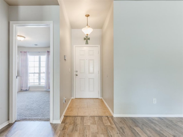 foyer featuring light hardwood / wood-style floors