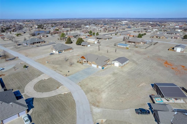 bird's eye view with a residential view