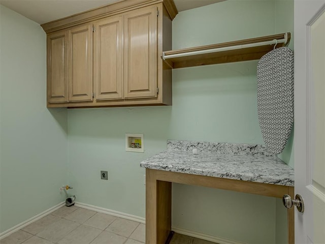 washroom featuring cabinets, gas dryer hookup, washer hookup, and hookup for an electric dryer