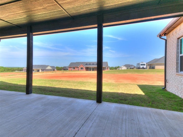 view of patio featuring a residential view