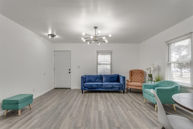 1617 NW 31st St, Oklahoma City, OK 73118 - sitting room with a wealth of natural light, a notable chandelier, and light wood-type flooring