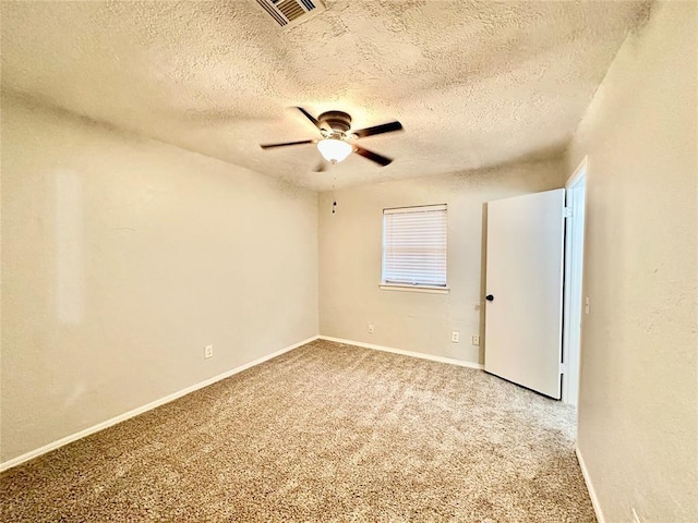 7191 NW 16th St, Bethany, OK 73008 - carpeted empty room with ceiling fan and a textured ceiling