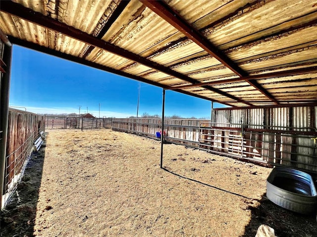 view of yard with an exterior structure and an outdoor structure