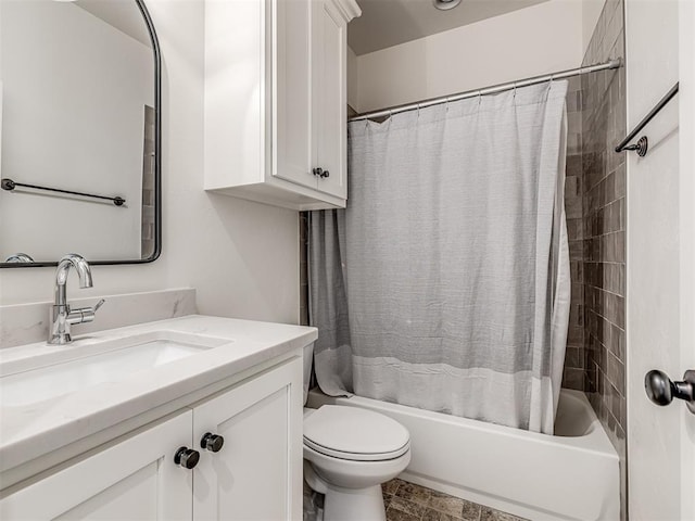 7308 Sunset Sail Ave, Edmond, OK 73034 - bathroom featuring vanity, shower / bath combo, and toilet