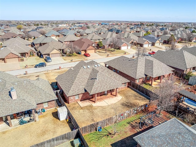 aerial view with a residential view