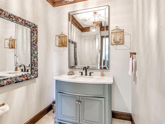 405 Flint Ridge Ct, Norman, OK 73072 - bathroom featuring baseboards and vanity
