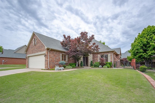 1601 Vandivort Pl, Edmond, OK 73034 - view of front of property with brick siding, a garage, driveway, and a shingled roof