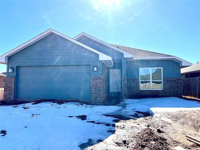 view of front of house with a garage