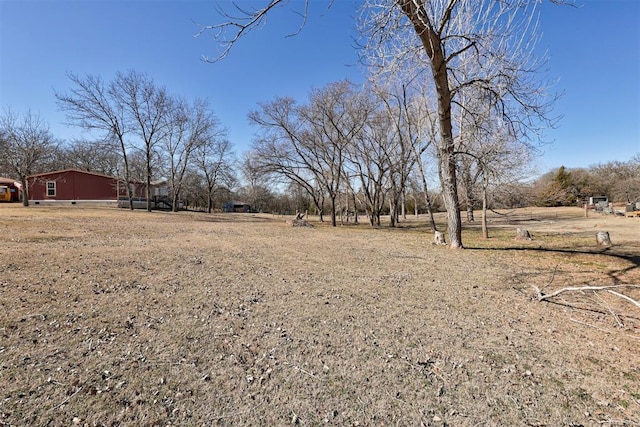 view of yard with a rural view