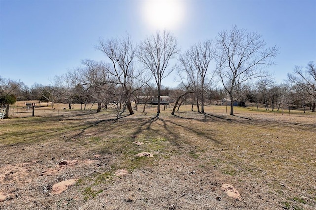 view of yard with a rural view