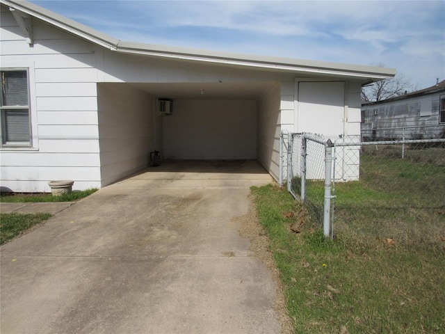 exterior space with a carport