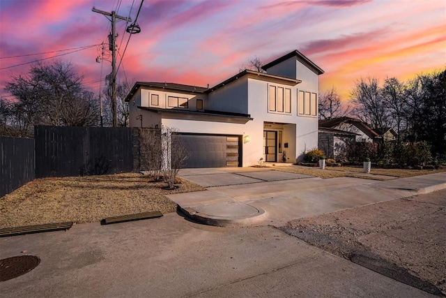 view of front of house with a garage