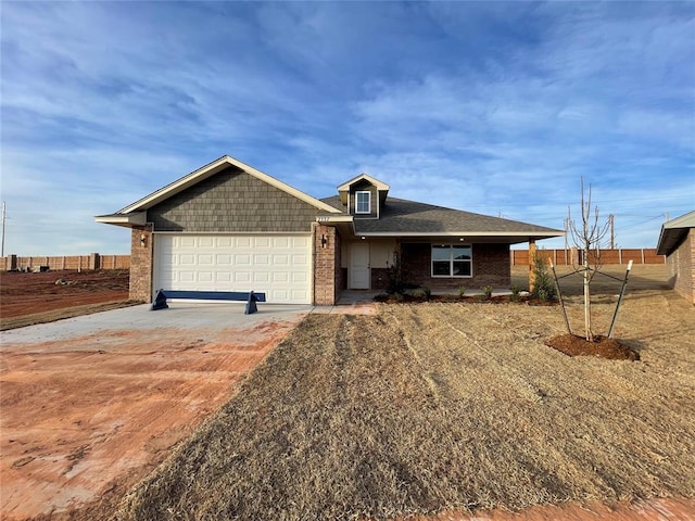 view of front of house with a garage