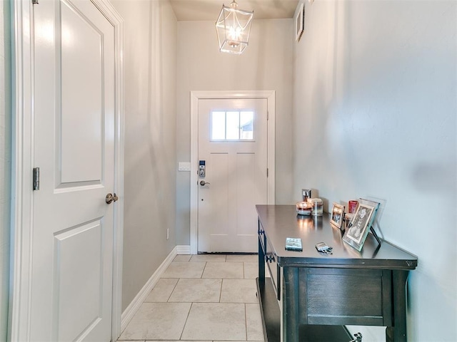 entryway featuring light tile patterned flooring