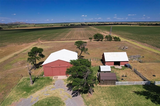 aerial view with a rural view