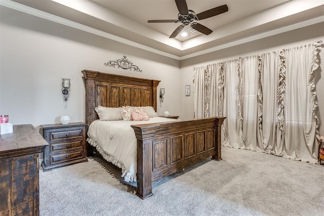 3910 Sienna Rdg, Newcastle, OK 73065 - carpeted bedroom with a raised ceiling and ceiling fan