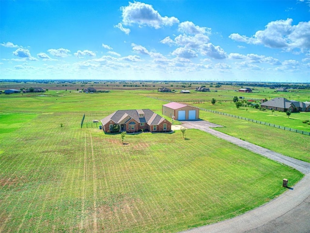 bird's eye view featuring a rural view