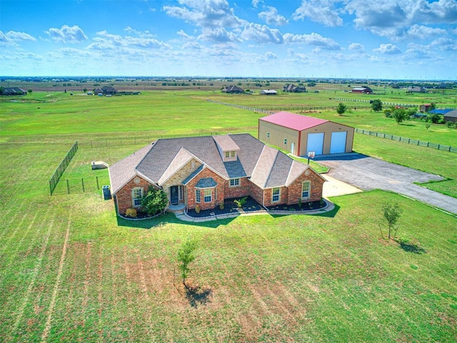 bird's eye view featuring a rural view