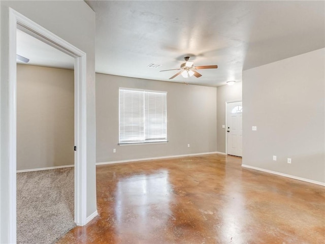 unfurnished room featuring ceiling fan