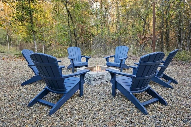 view of patio / terrace with an outdoor fire pit
