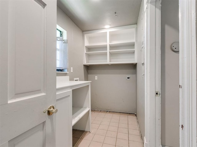 17826 240th St, Washington, OK 73093 - washroom featuring electric dryer hookup and light tile patterned flooring