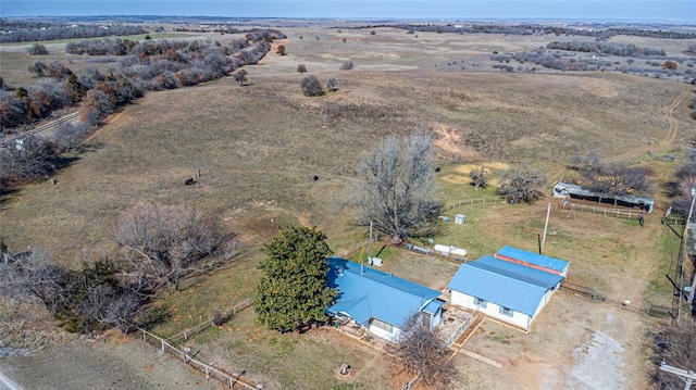 drone / aerial view with a rural view