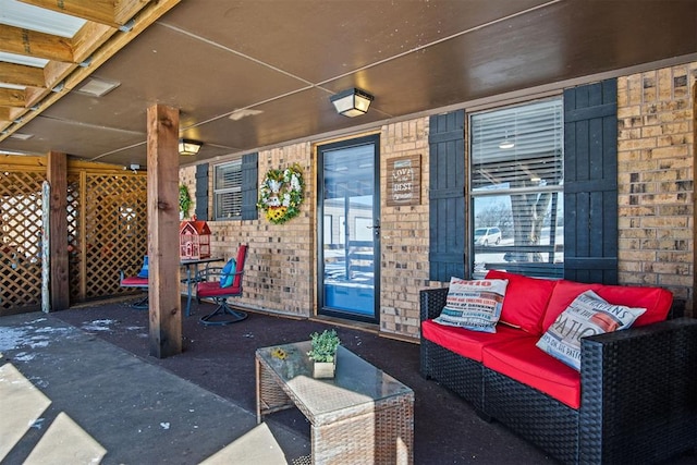 view of patio featuring outdoor lounge area