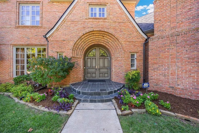 property entrance featuring french doors