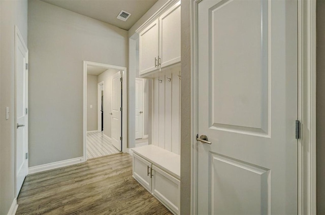 mudroom featuring light wood-type flooring