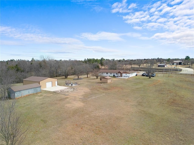 bird's eye view with a rural view