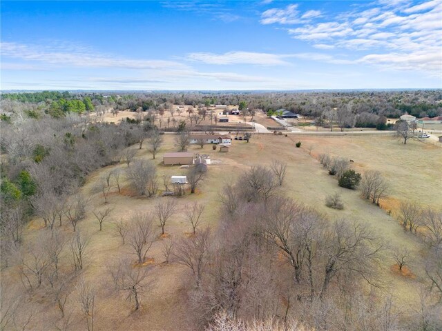 drone / aerial view with a rural view