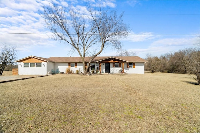 view of single story home