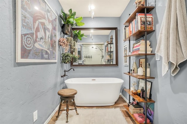 bathroom with a washtub