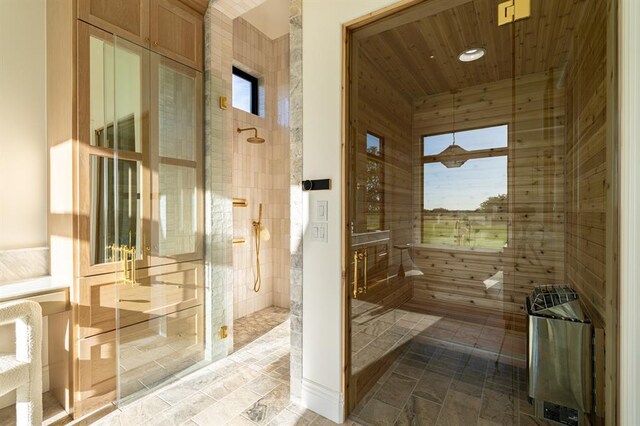 20945 Alba Ct, Edmond, OK 73012 - relaxing sauna / steam room featuring wooden ceiling